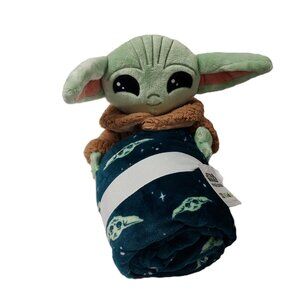 STAR WARS MANDALORIA GROGU THE BIG ONE KIDS BUDDY PLUSH & TROW BLANKET 2PC NWT
